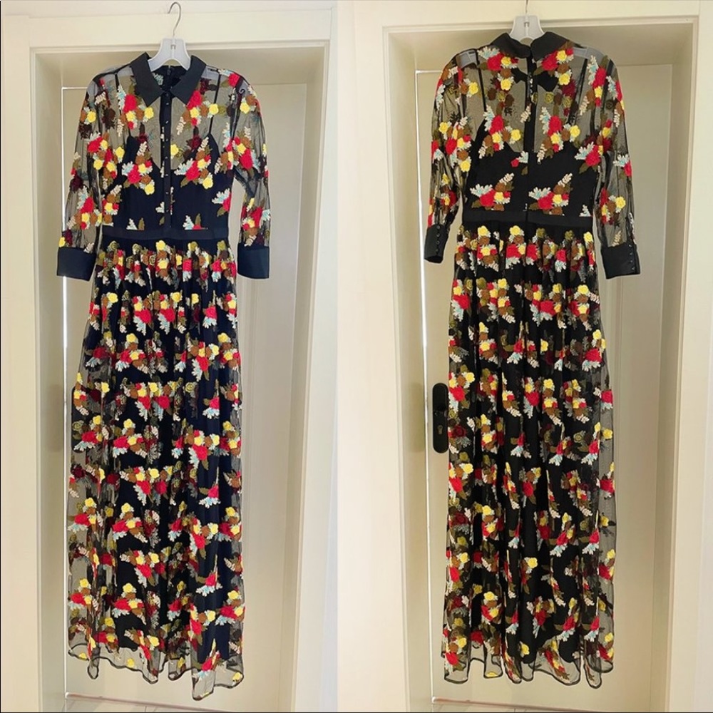 New! Badgley Mischka floral embroidered gown - Picture 6 of 6